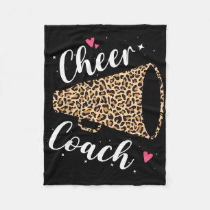 Leopard Cheer Coach Cheerleading Cheerleader Appre Fleece Blanket