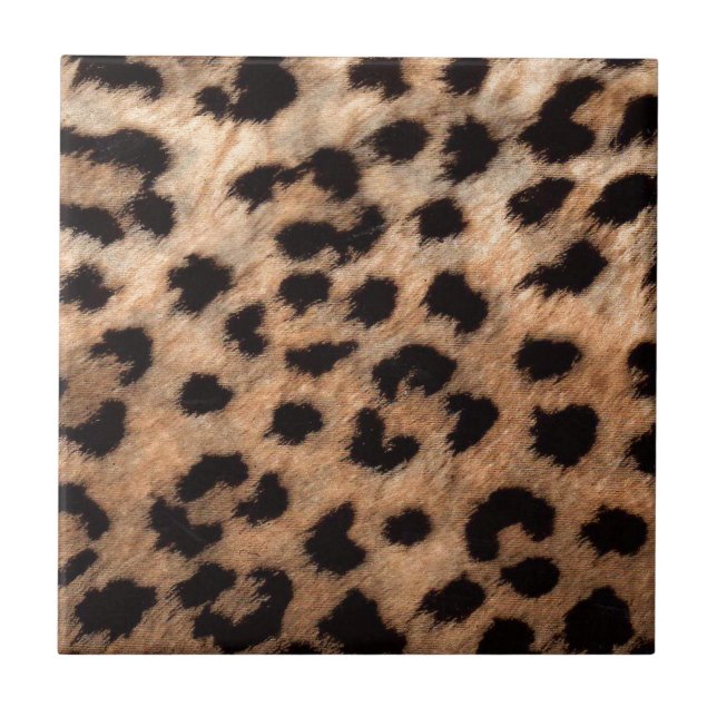 Leopard Cheetah Animal Print Girly Modern Trendy Ceramic Tile (Front)