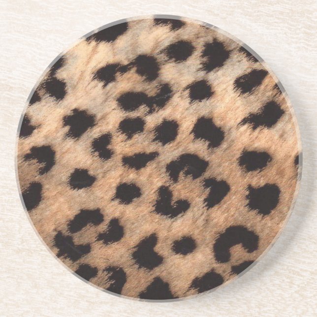 Leopard Cheetah Animal Print Girly Modern Trendy Coaster (Front)
