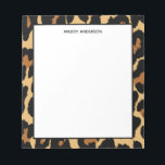 Leopard Cheetah Animal Print Pattern Monogram Notepad<br><div class="desc">Leopard Cheetah Animal Print Pattern Monogram Notepad. Pretty elegant trendy preppy pattern design. Personalise this custom design with your name.</div>