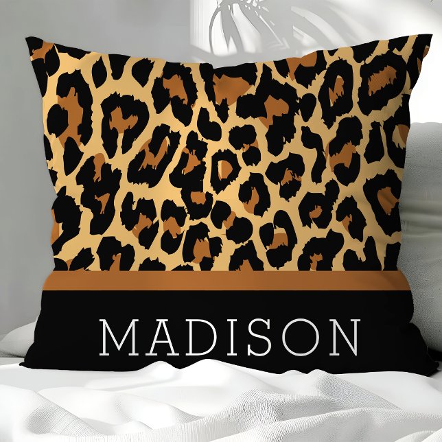 Leopard Cheetah Animal Print Pattern Personalised Cushion (Creator Uploaded)