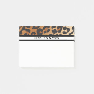 Leopard Cheetah Animal Print Trendy Personalised Post-it Notes