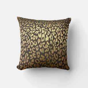 Leopard Cheetah Animal Skin Print Modern Glam Gold Cushion