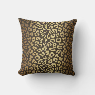 Leopard Cheetah Animal Skin Print Modern Glam Gold Cushion