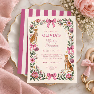 Leopard Cheetah Baby Shower Party Invitation