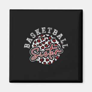 Leopard Cheetah Bysketbyll Sister Magnet