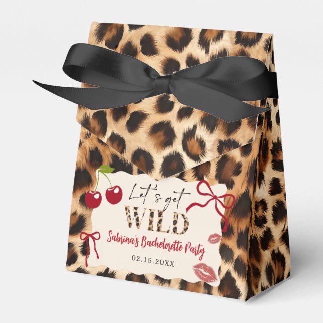 Leopard Cheetah Cherry Bachelorette Party Favour Box (Front Side)