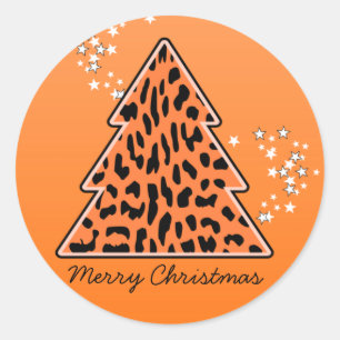 Leopard cheetah Christmas Tree Sticker