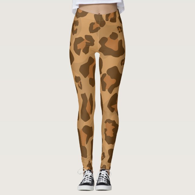 Leopard Cheetah Cougar Jaguar Puma Pattern Leggings (Front)