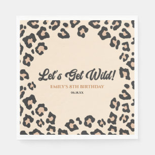 Leopard Cheetah Let's Get Wild! Birthday Party Napkin