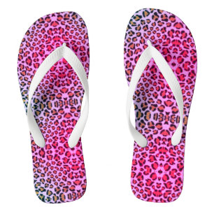 Leopard cheetah pink pattern    thongs
