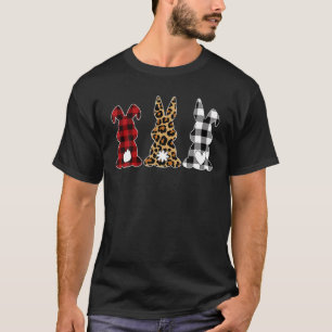 Leopard Cheetah Plaid Bunny Rabbit Funny Easter Ho T-Shirt