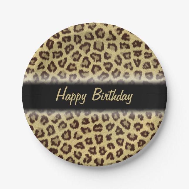 Leopard / Cheetah Print Custom Party Paper Plate (Front)