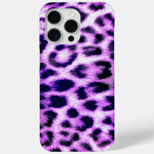 Leopard Cheetah Print Faux Fur pink iPhone 15 Pro Max Case