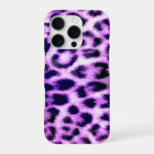 Leopard Cheetah Print Faux Fur pink iPhone 16 Pro Case