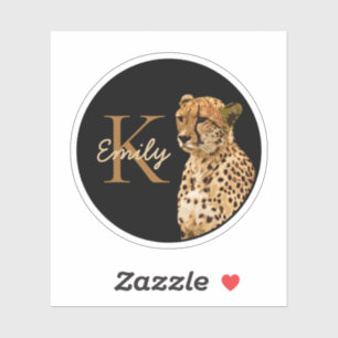 leopard Cheetah Print monogram Initial name