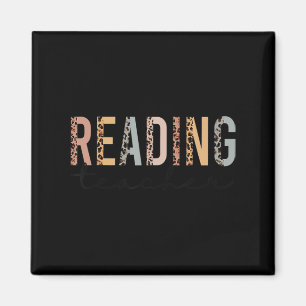 Leopard Cheetah Print Reading Teacher Fun Back To  Magnet