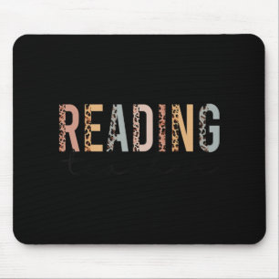 Leopard Cheetah Print Reading Teacher Fun Back To Mouse Pad