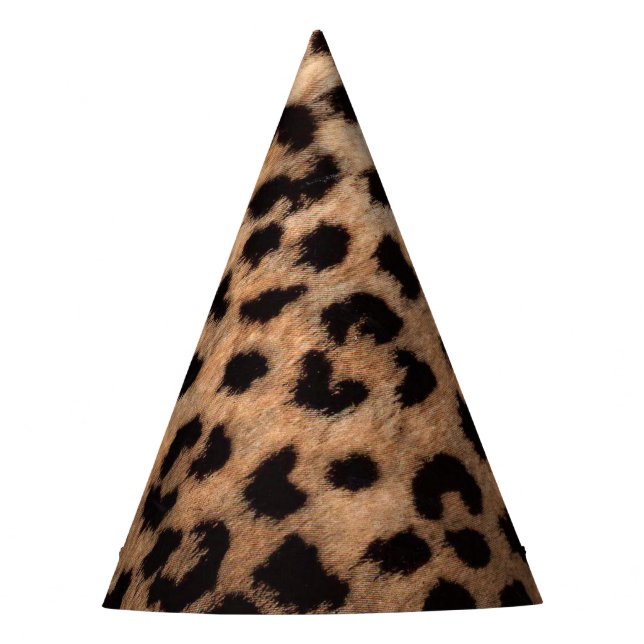 Leopard Cheetah Print Wild Jungle Birthday Party Party Hat (Front)