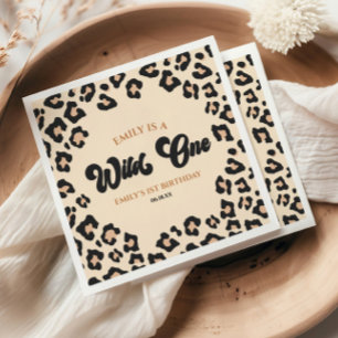 Leopard Cheetah Print Wild One 1st Birthday Party Napkin