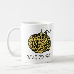 Leopard Cheetah Pumpkin Animal Fall Autumn Cute Ca Coffee Mug