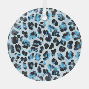 Leopard Cheetah Skin: Watercolor Vintage Tie Dye Glass Tree Decoration