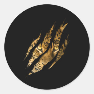 Leopard Cheetah Tiger Leopard Face Lion Cat Appare Classic Round Sticker