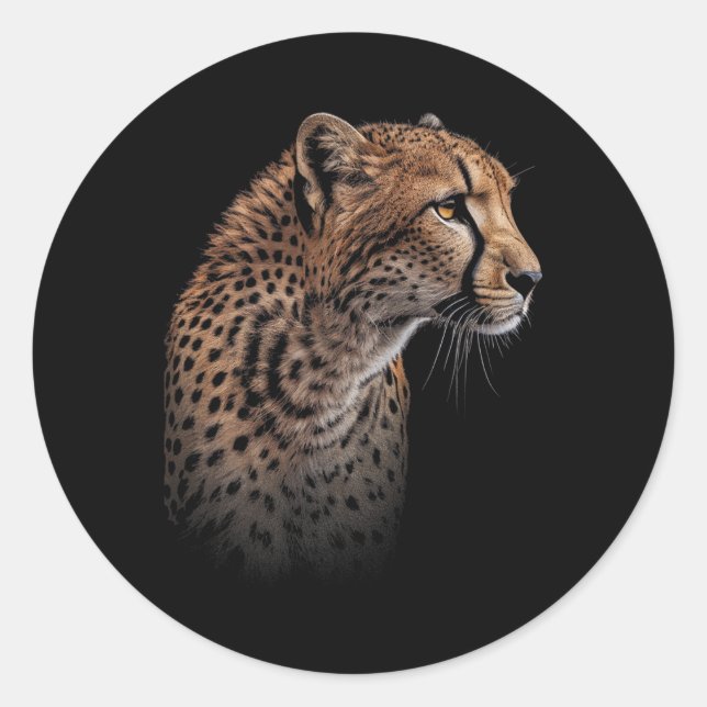 Leopard Cheetah Tiger Leopard Face Lion Cat  Classic Round Sticker (Front)