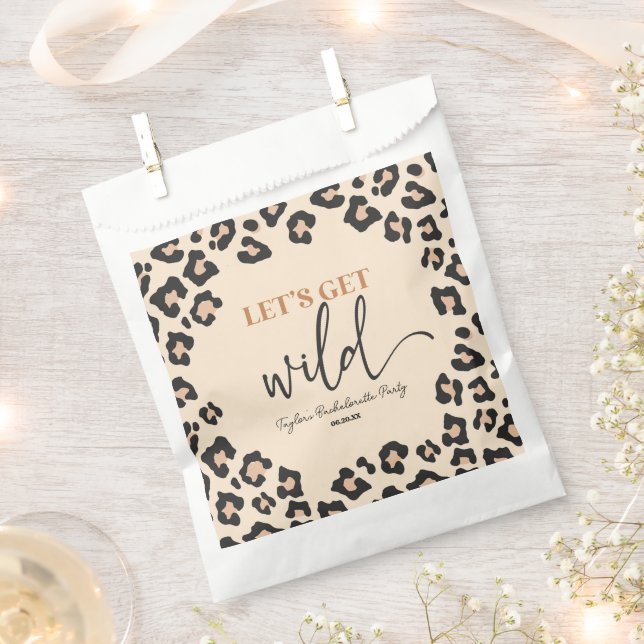 Leopard Cheetah Wild Bachelorette Weekend Party Favour Bag (Clipped)