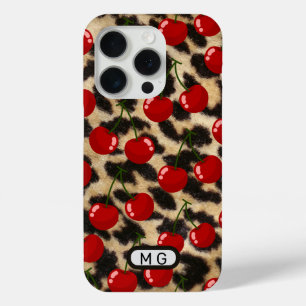LEOPARD & CHERRIES ANIMAL PRINT iPhone 15 PRO CASE
