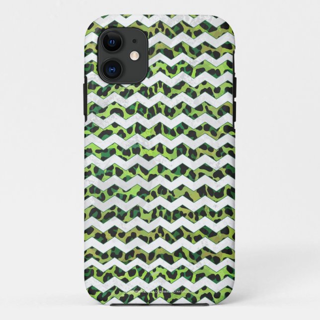 Leopard Chevron Black and Green Print Case-Mate iPhone Case (Back)