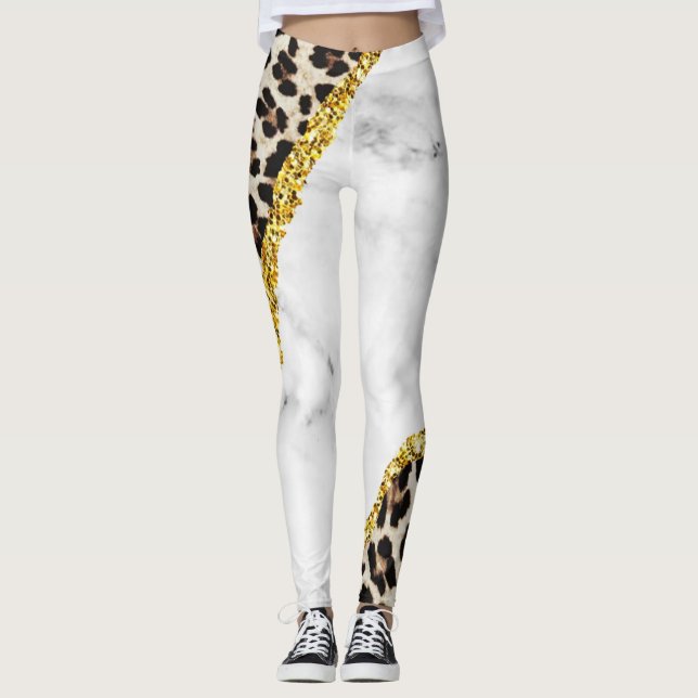 Leopard Chick Sport Leggings (Front)