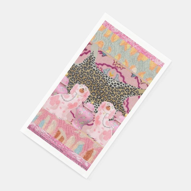 Leopard Chinoiserie Ginger Jar jars paper  Napkin (Corner)