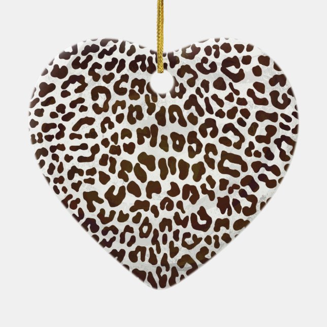 Leopard Chocolate Print Ceramic Ornament (Back)