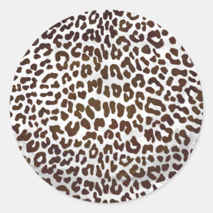 Leopard Chocolate Print Classic Round Sticker