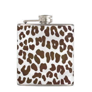 Leopard Chocolate Print Hip Flask