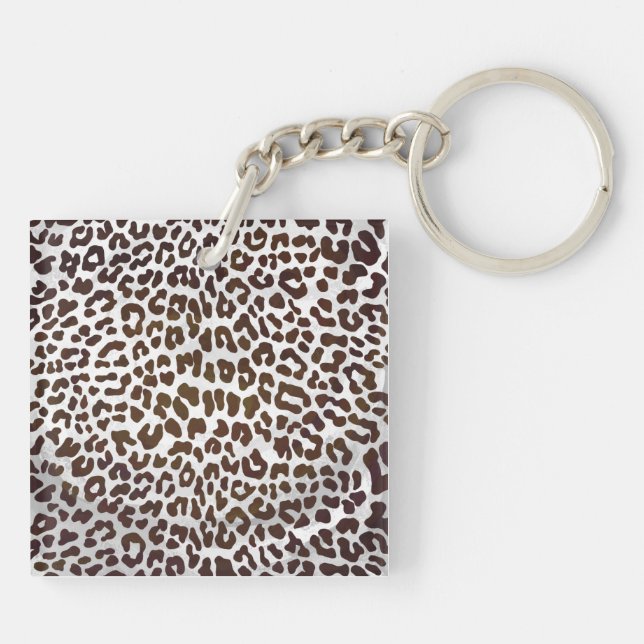 Leopard Chocolate Print Key Ring (Back)