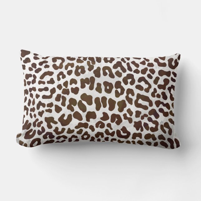 Leopard Chocolate Print Lumbar Cushion (Front)
