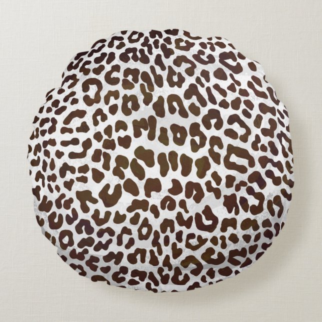 Leopard Chocolate Print Round Cushion (Front)