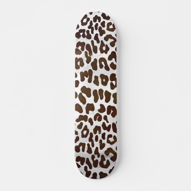Leopard Chocolate Print Skateboard (Front)