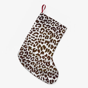Leopard Chocolate Print Small Christmas Stocking