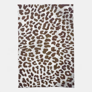 Leopard Chocolate Print Tea Towel