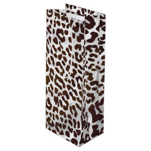 Leopard Chocolate Print Wine Gift Bag