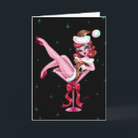 Leopard Christmas Martini Girl Holiday Card<br><div class="desc">Ultra cute and glamourous Pinup girl wearing a leopard print Santa outfit!  Inspired by vintage pinup of the 1950's. Original artwork by Claudette Barjoud,  a.k.a Miss Fluff of the designer brand Fluff!</div>