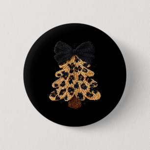 Leopard Christmas Tree,christmas Coquette Bow Yarn 6 Cm Round Badge