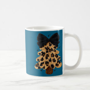 Leopard Christmas Tree,christmas Coquette Bow Yarn Coffee Mug