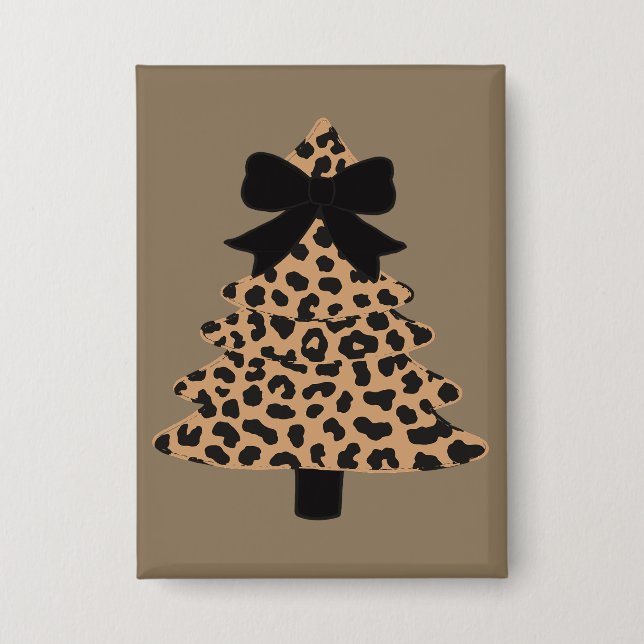Leopard Christmas Tree Preppy Coquette Xmas Winter (Front)