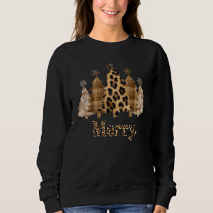 Leopard Christmas Tree Winter Holiday Merry Christ Sweatshirt