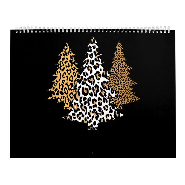 leopard christmas trees cheetah animal print gift calendar (Cover)