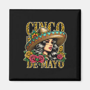 Leopard Cinco De Mayo Girl Mexican Fiesta 5 De May Magnet
